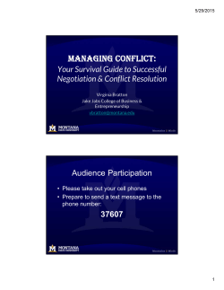 MANAGING CONFLICT: