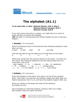 The alphabet (A1.1)