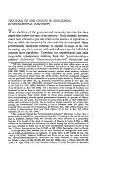 The Role of the Courts in Abolishing Governmental Immunity