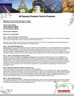 All Seasons Presents: Paris to Provence