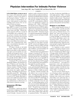 Physician Intervention For Intimate Partner Violence
