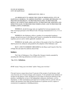 1 state of georgia city of hapeville ordinance no. 2009
