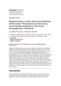 Spatial trends in usnic acid concentrations of the lichen