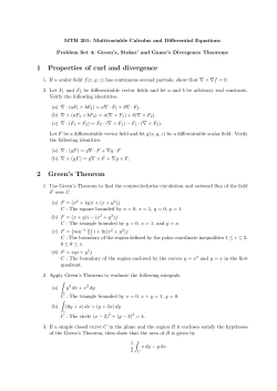 Problem Set 4: Green`s, Stokes` and Gauss` Divergence Theorems