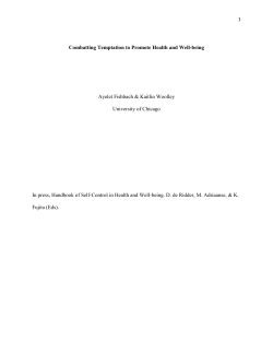 1 Combatting Temptation to Promote Health and Well