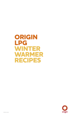 Origin LPG Stovetop Recipe Book | Volume 1