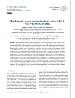 Revolutions in energy input and material cycling in Earth history and
