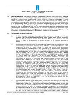 Chemicals Terms of Sale - US