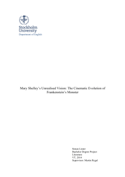 Mary Shelley`s Unrealised Vision: The Cinematic Evolution of