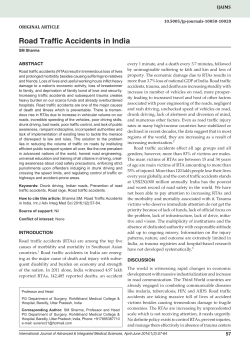 Road Traffic Accidents in India
