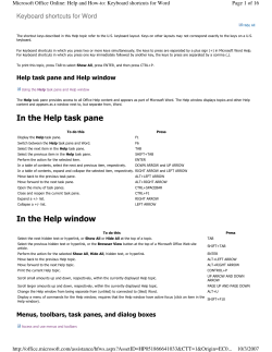 In the Help task pane In the Help window