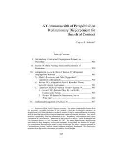 A Commonwealth of Perspective on Restitutionary Disgorgement for