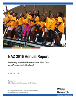 NAZ 2016 Annual Report Including Accomplishments Over Five
