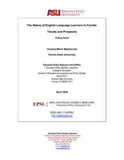 The Status of English Language Learners in Florida