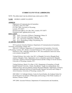 current vitae - University of Wyoming