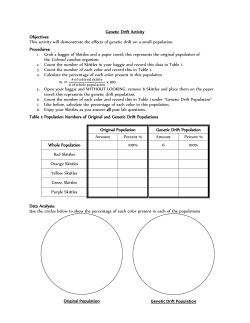 Genetic Drift Activity Objectives: This activity will demonstrate the