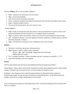 LOTF Notes Part II The basic Allegory: (Be sure you can define