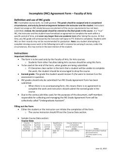 Incomplete (INC) Agreement Form &ndash; Faculty of Arts