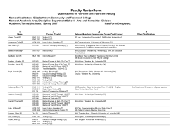 Faculty Roster Form
