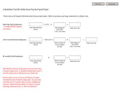 Calculation Tool for Daily Gross Pay by Payroll Type: