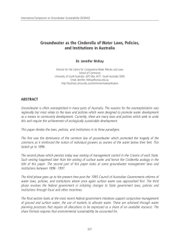 Groundwater as the Cinderella of Water Laws, Policies, and