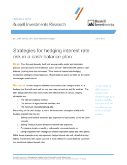 Strategies for hedging interest rate risk in a cash balance plan