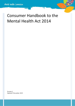 Consumer Handbook to the Mental Health Act 2014