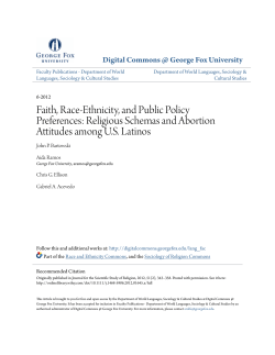 Faith, Race-Ethnicity, and Public Policy Preferences: Religious
