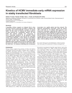 Kinetics of HCMV immediate early mRNA expression in stably