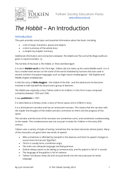 The Hobbit &ndash; An Introduction