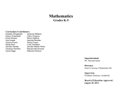 Mathematics Curriculum Grades K-5