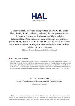 Geochemistry, isotopic composition (delta O-18, delta H-2, Sr