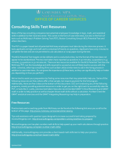 OFFICE OF CAREER SERVICES Consulting Skills Test Resources