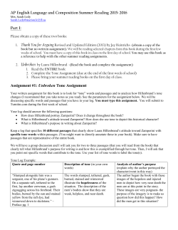 AP English Language and Composition Summer