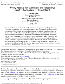 Overly Positive Self-Evaluations and Personality