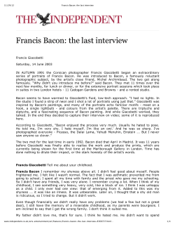 Francis Bacon: The Last Interview