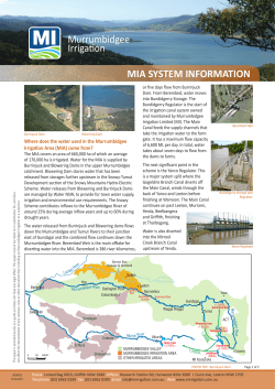 MIA SYSTEM INFORMATION Murrumbidgee Irrigation