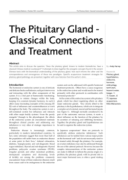 The Pituitary Gland - Classical Connections and Treatment