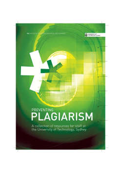 Preventing Plagiarism Toolkit - University of Technology Sydney