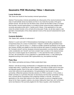Geometric PDE Workshop Titles + Abstracts