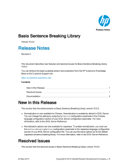 Basis Sentence Breaking Library 10.6.0 Release Notes