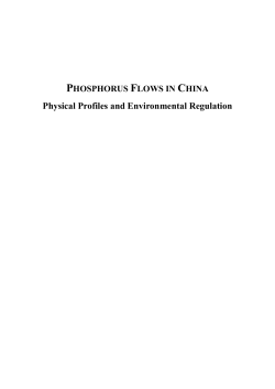 Phosphorus flows in China : physical profiles and environmental