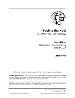 Feeling the Heat - Life Science Teaching Resource Community
