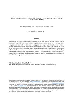 BANK CULTURE AND FINANCIAL STABILITY: EVIDENCE FROM
