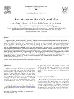 Dental microwear and diets of African early Homo