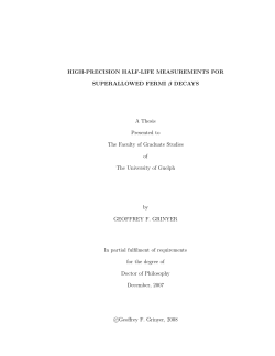 HIGH-PRECISION HALF-LIFE MEASUREMENTS FOR