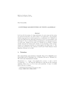 M-HYPERQUASI-IDENTITIES OF FINITE ALGEBRAS &lowast; 1. Notation