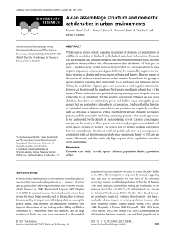Avian assemblage structure and domestic cat densities in urban