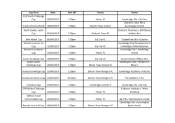 Cup Final Date Kick Off Venue Teams U18 Youth Challenge Cup 29
