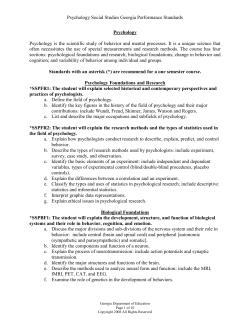 Psychology Standards